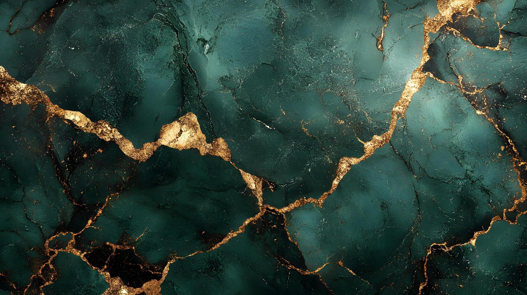 Elegant dark emerald marble pattern with golden veins creates luxury surface texture, showcasing premium natural stone with dramatic metallic accents and polish. stone photo