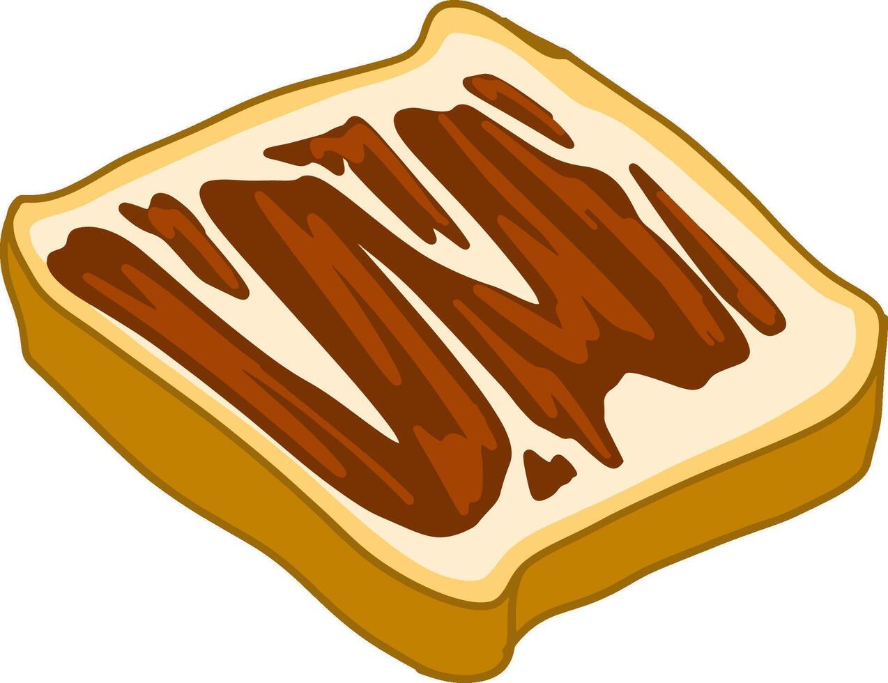 Sliced White Bread Topped with Creamy Chocolate Jam vector
