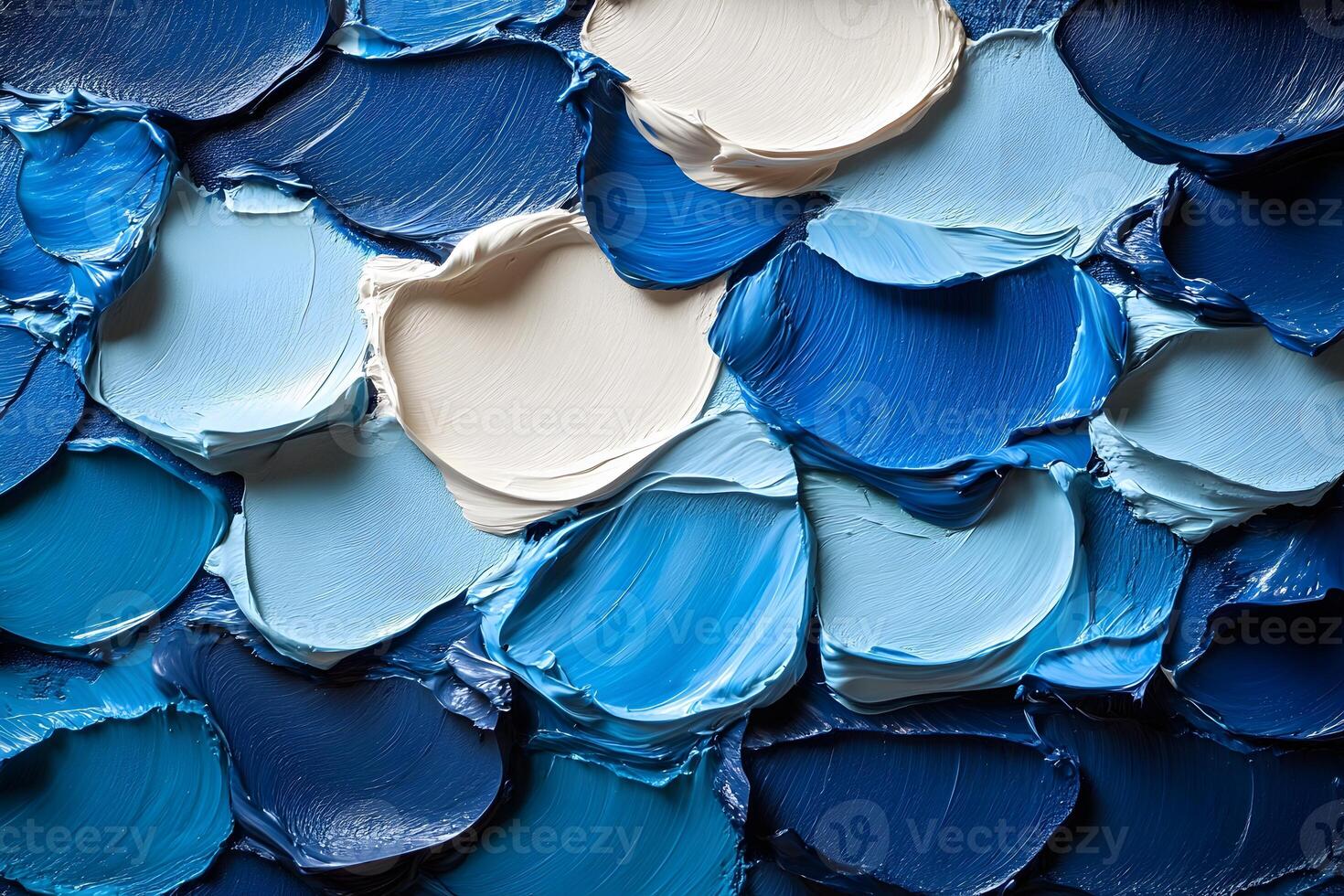 Abstract Artistic Blue and White Paint Strokes for Creative Design Projects photo