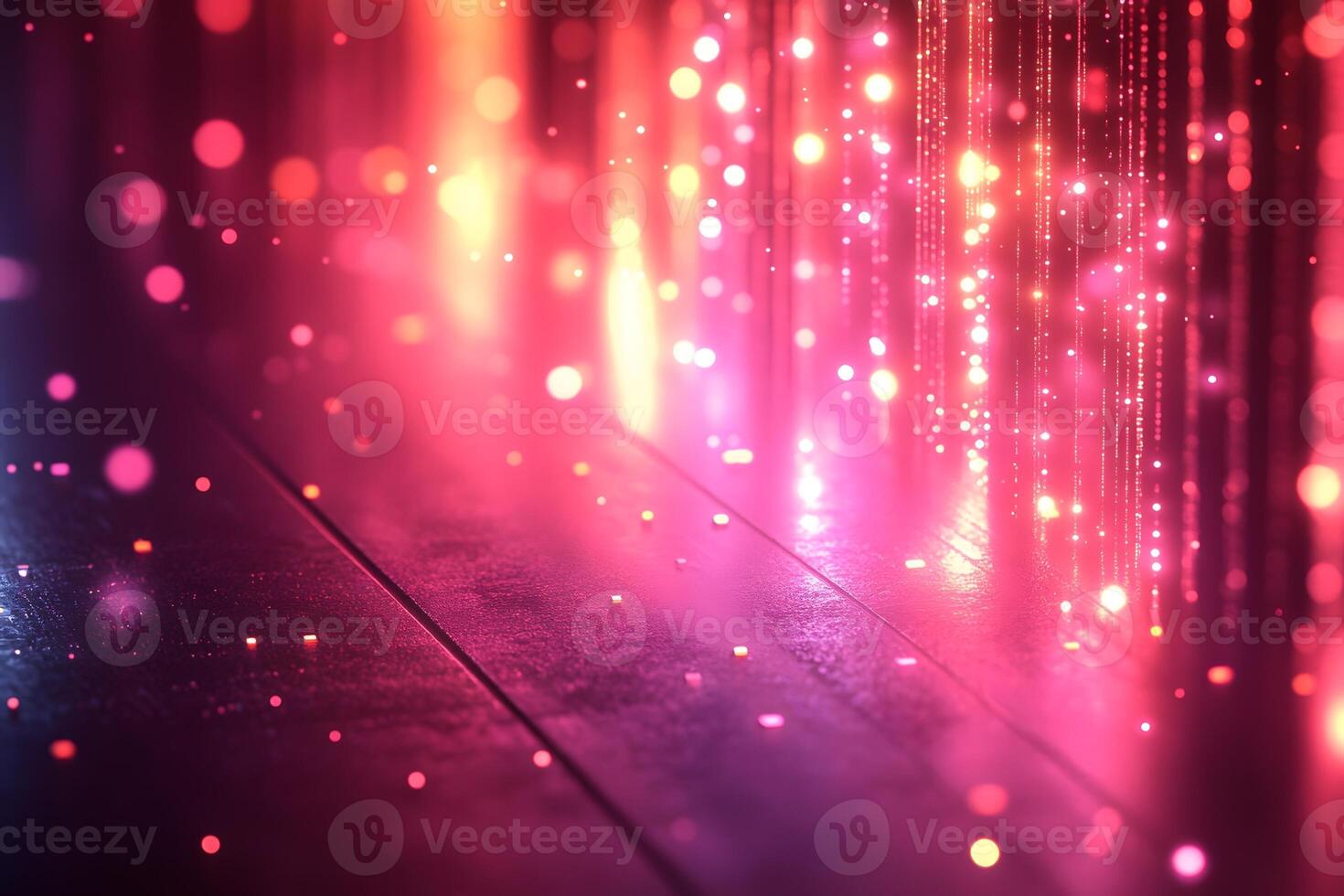 Magical Bokeh Background with Glittering Light Particles for Artistic Design photo