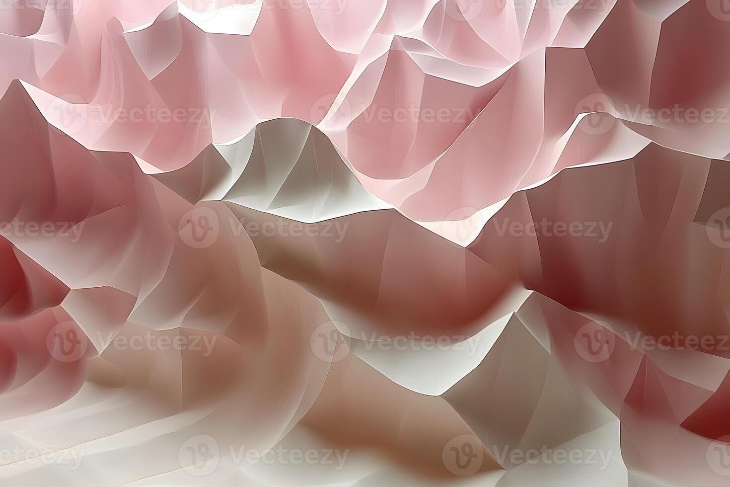 Abstract 3D Geometric Landscape with Soft Pink and Beige Gradients for Modern Design, photo