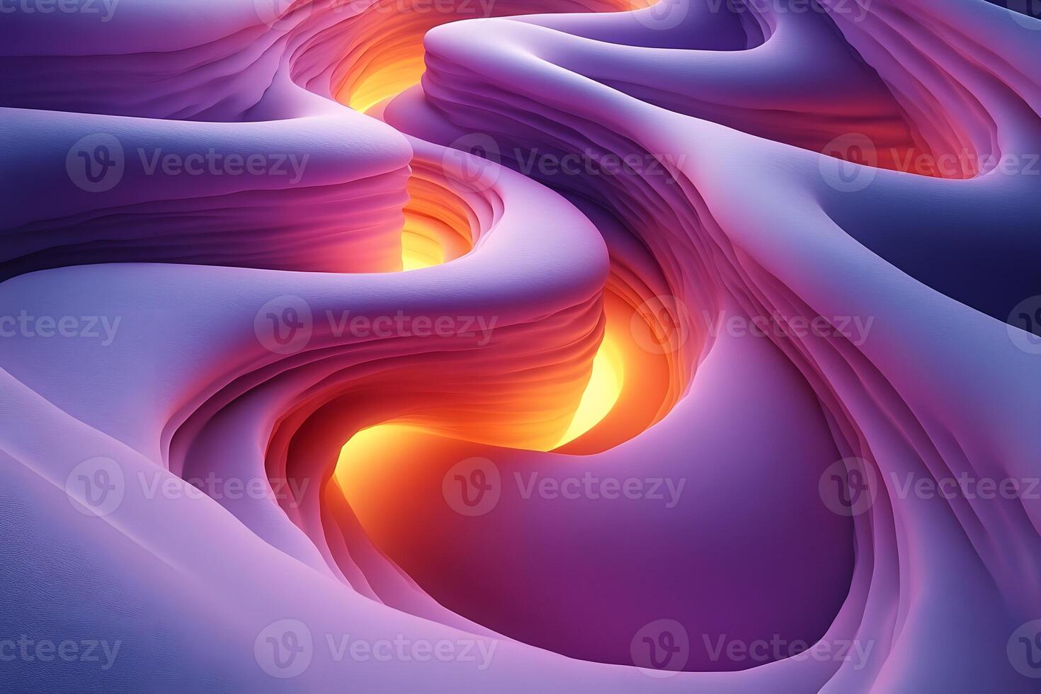 Abstract Surreal Landscape with Vibrant Layers and Glowing Highlights for Creative Design photo