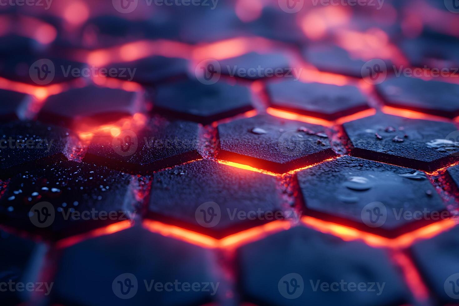 Futuristic Glowing Hexagonal Pattern with Tech Texture for Modern Design photo