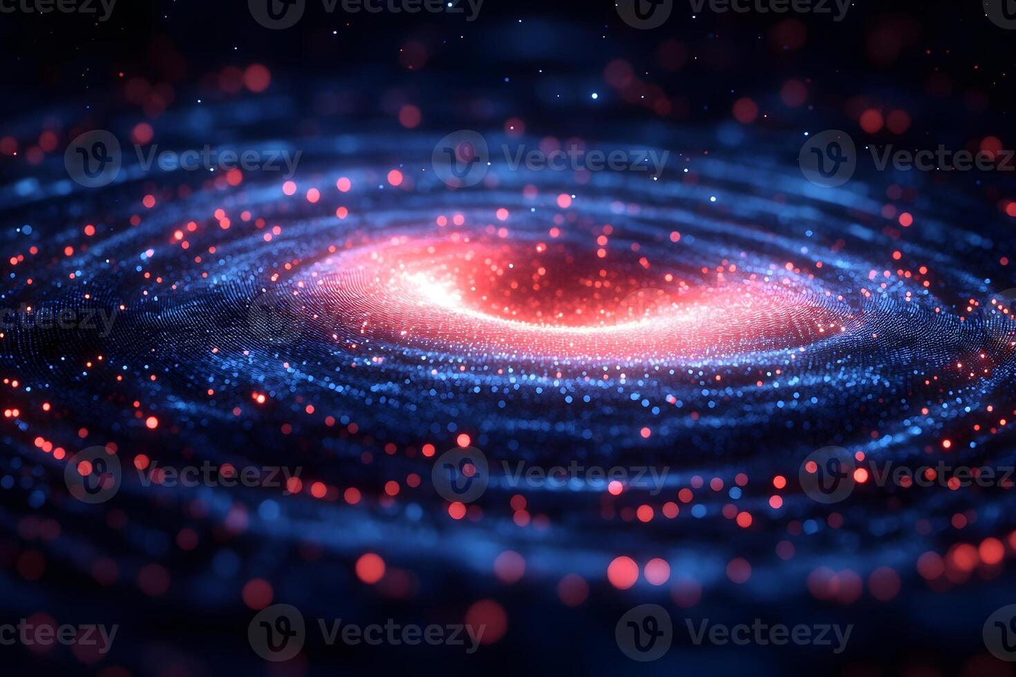 Futuristic Cosmic Energy Vortex with Red and Blue Particles - Sci-Fi Abstract Background photo