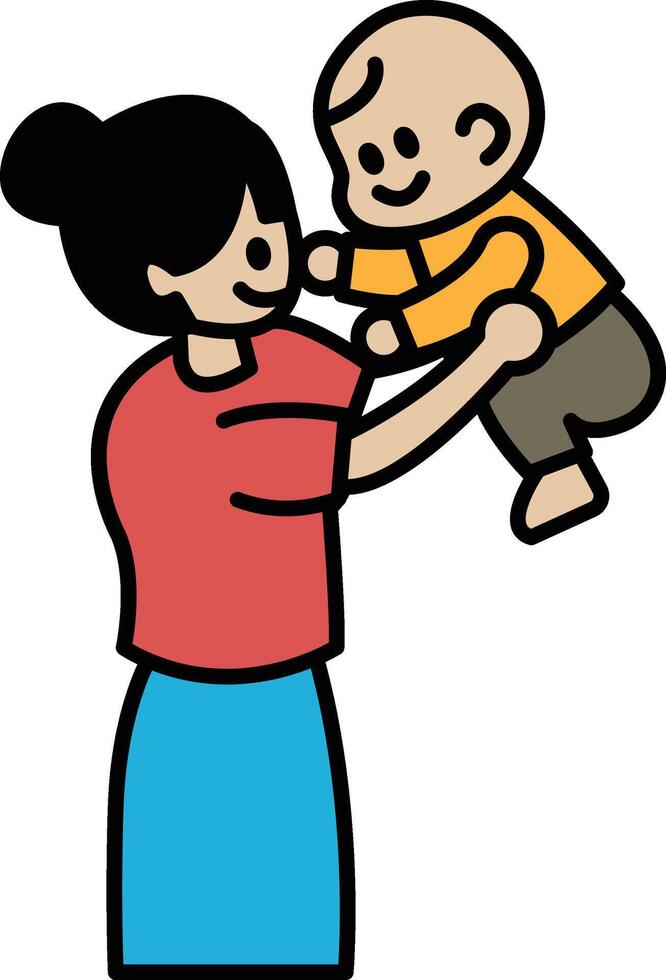 A woman is holding a baby vector