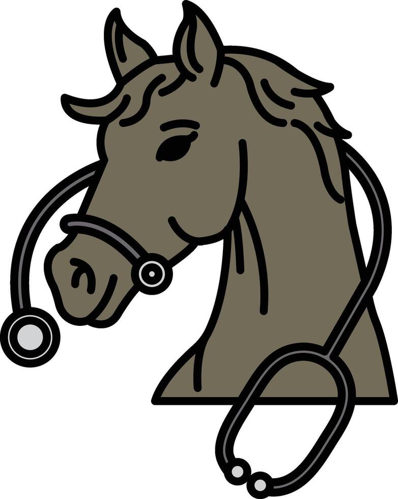 A horse with a stethoscope on its head vector