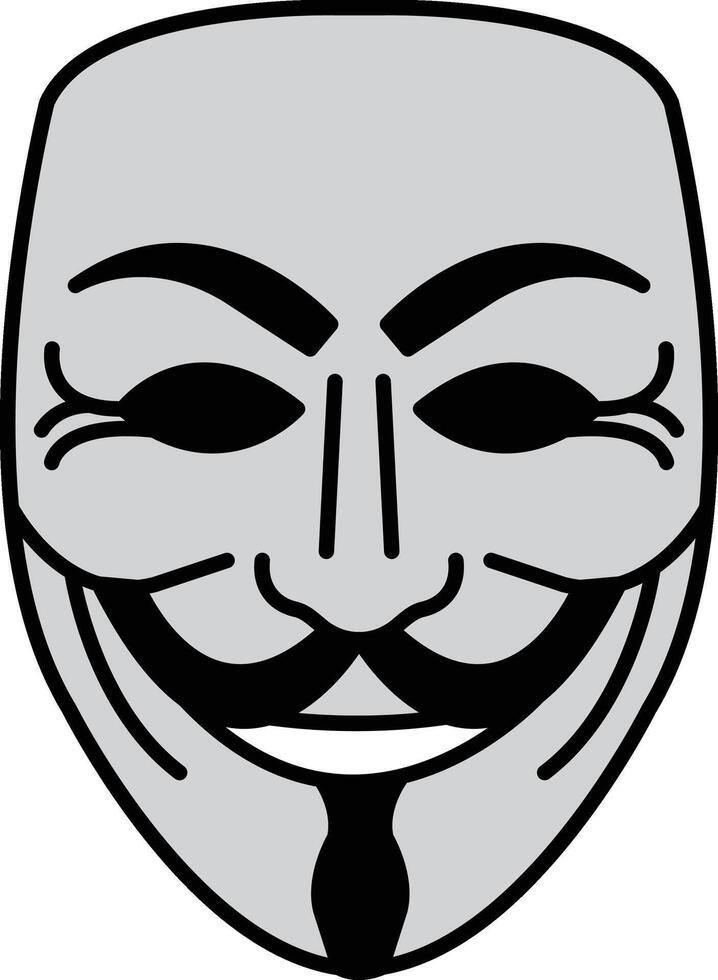 A man with a mask on his face with a smile on his face vector