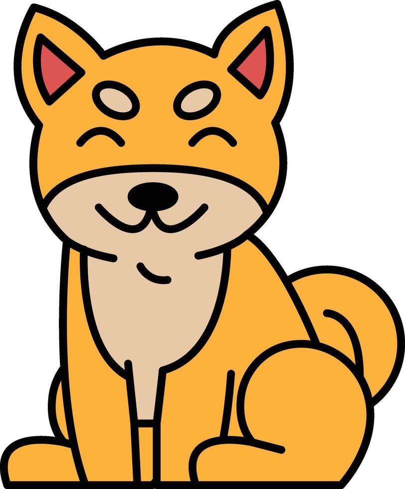 A cartoon dog is sitting on a white background vector