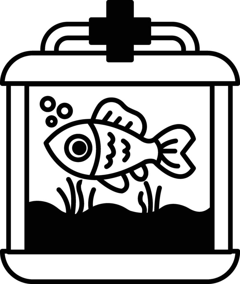 A fish is swimming in a fish tank vector