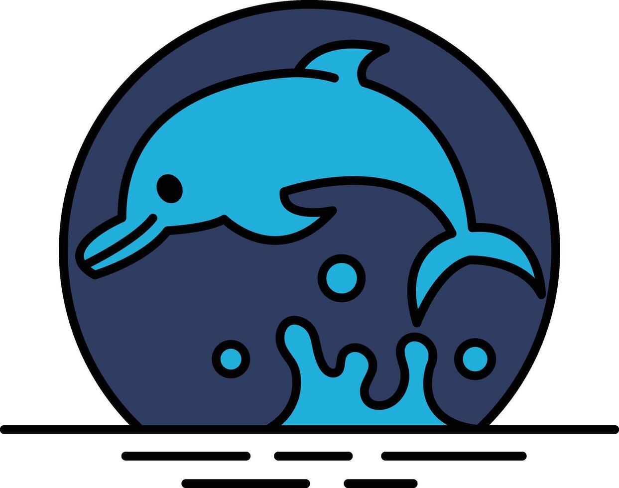 A blue dolphin is leaping out of the water vector