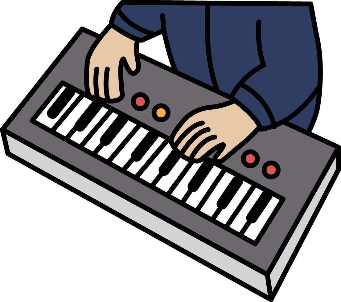 A man is playing a keyboard vector