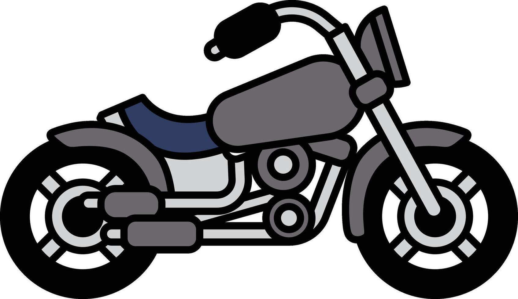 A cartoon motorcycle with a blue seat vector