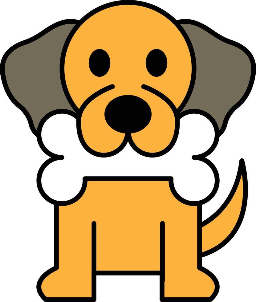 A cartoon dog is holding a bone in its mouth vector