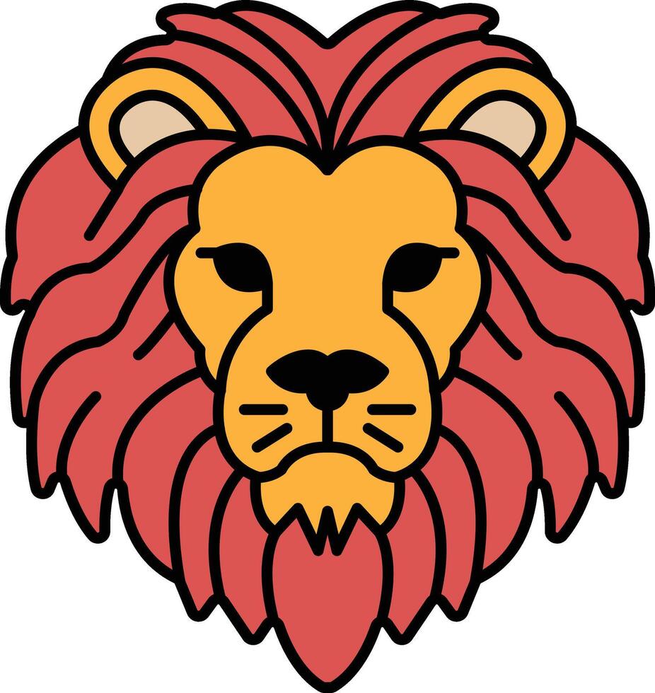 A lion with a red mane and yellow face vector