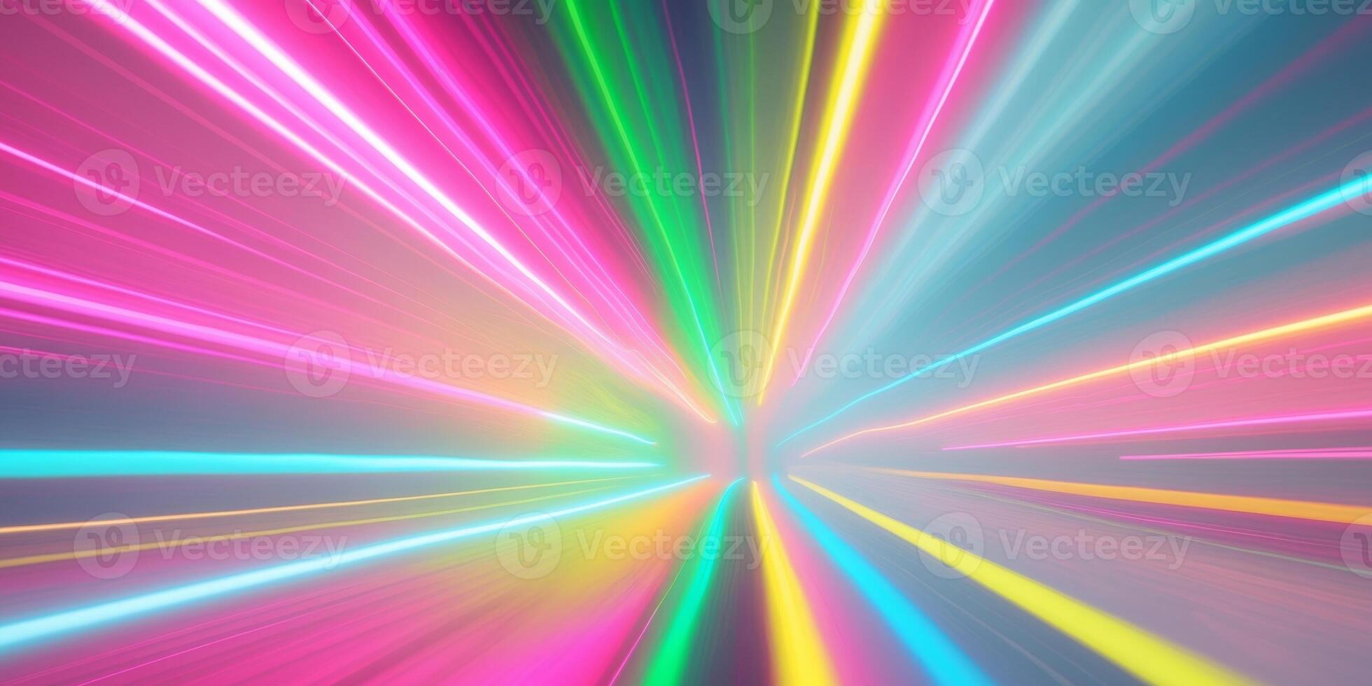 Vibrant Neon Lights Abstract Motion Blur Background photo