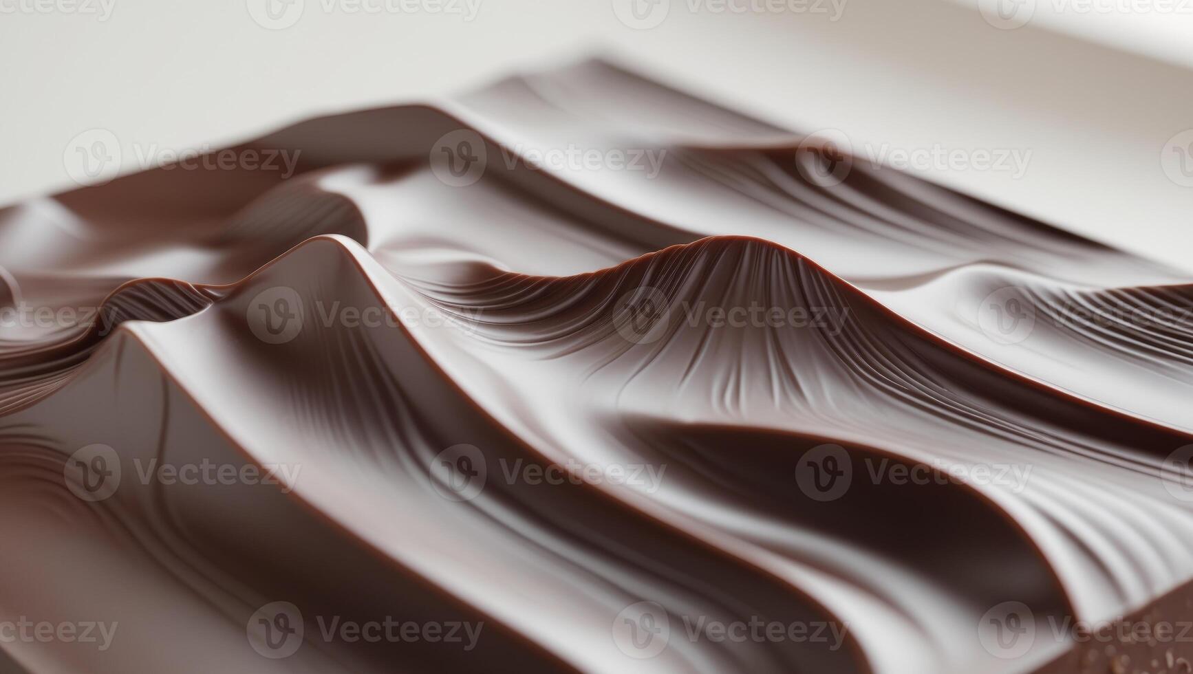 Rich Chocolate Bar Texture With Smooth Waves Captured in a Close Up View photo