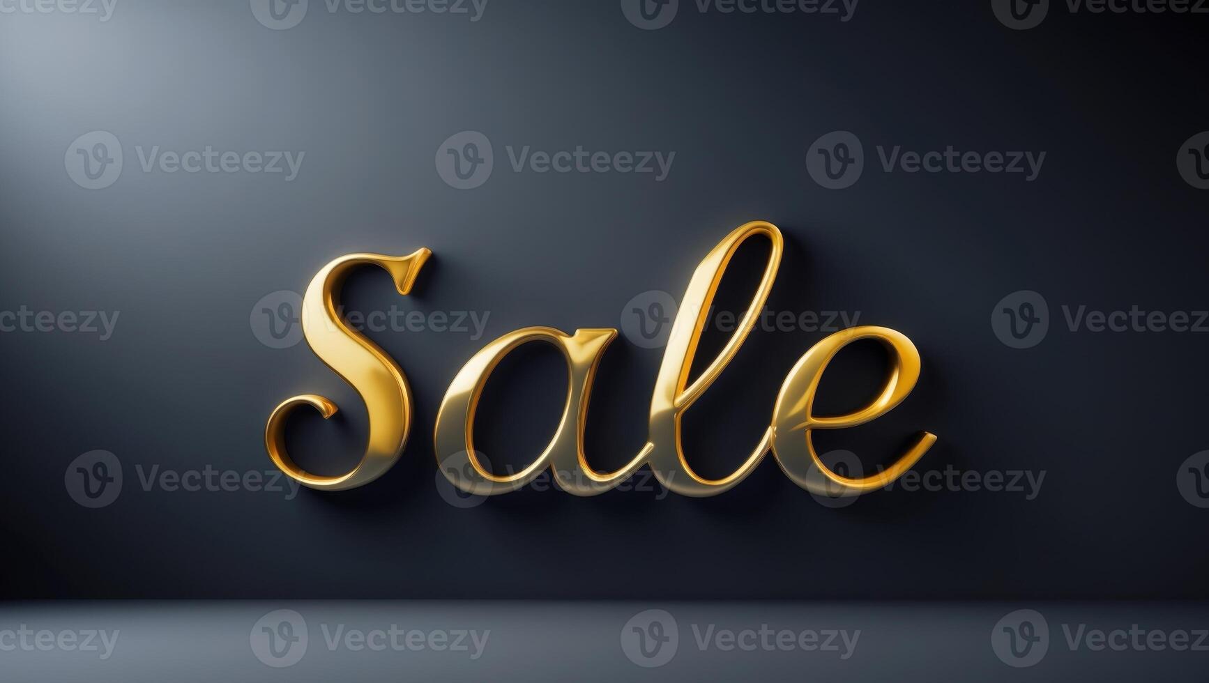 Luxurious Gold Sale Text on Black Background photo
