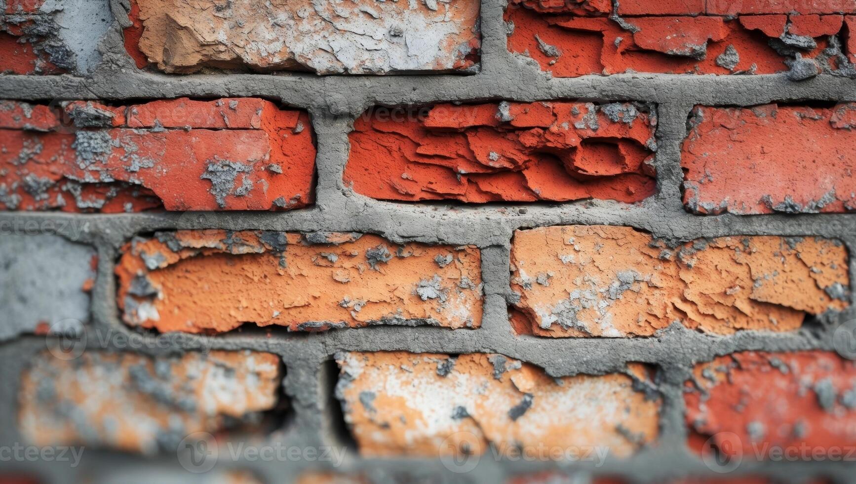 Close up of the texture of an aged brick wall photo