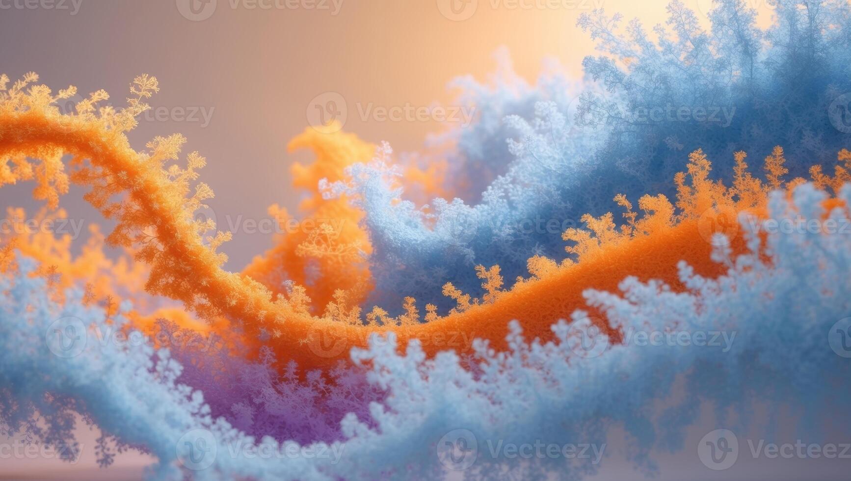 Abstract Orange And Blue Particle Wave Abstract photo