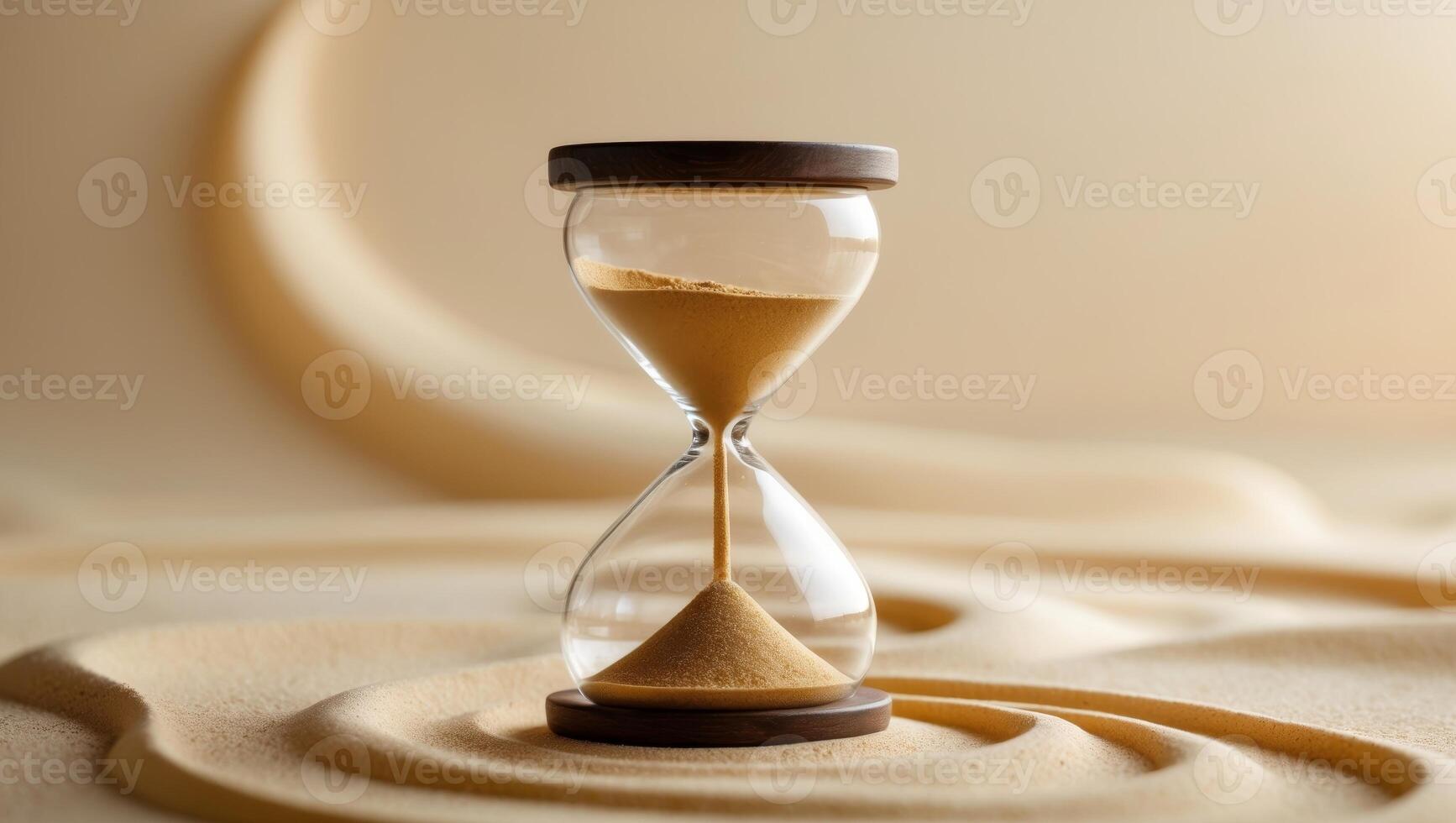 Golden Hourglass Sands Of Time Flowing Slowly photo