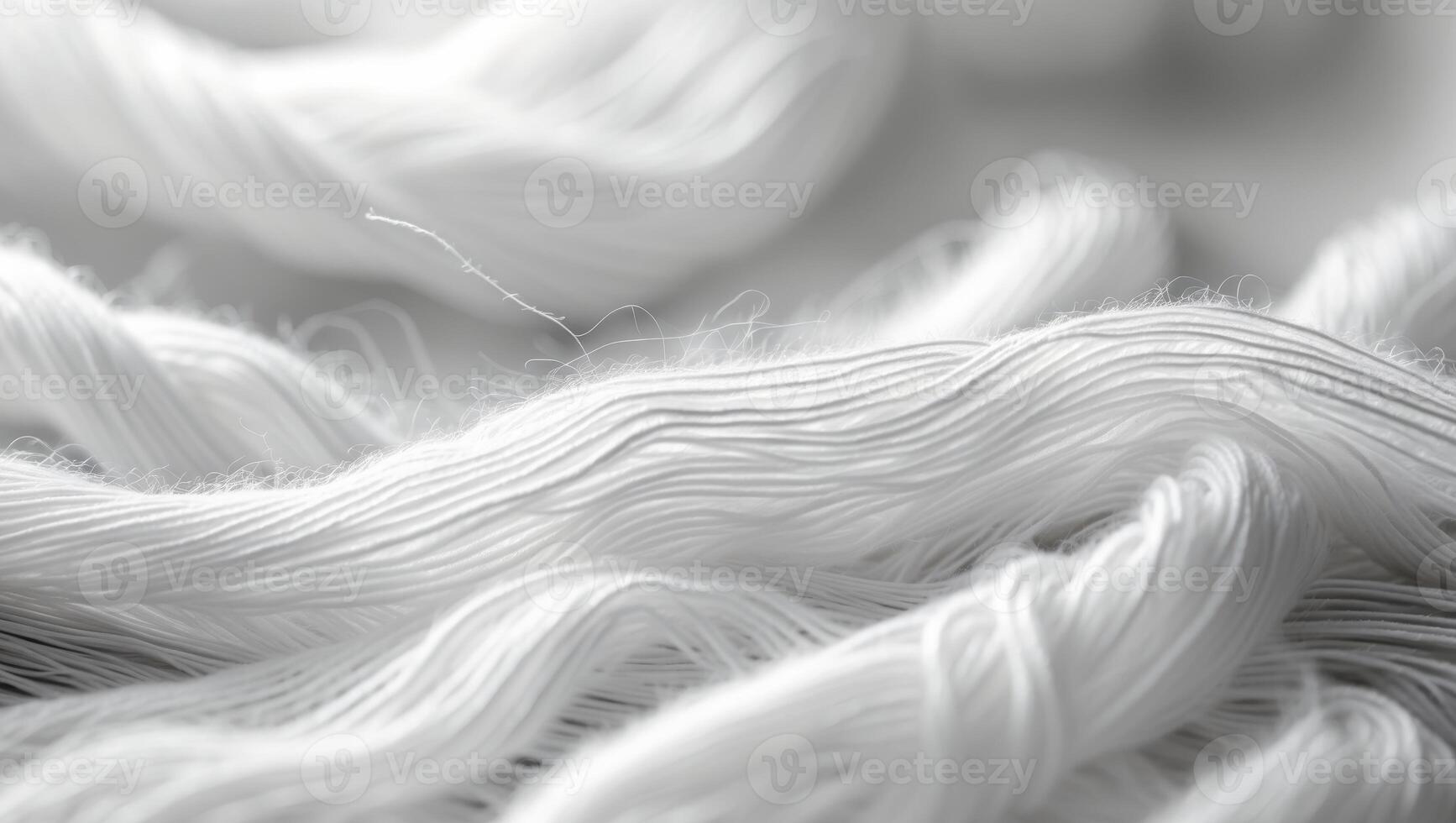 White Yarn Texture with Flowing Fibers for Crafting and Design photo