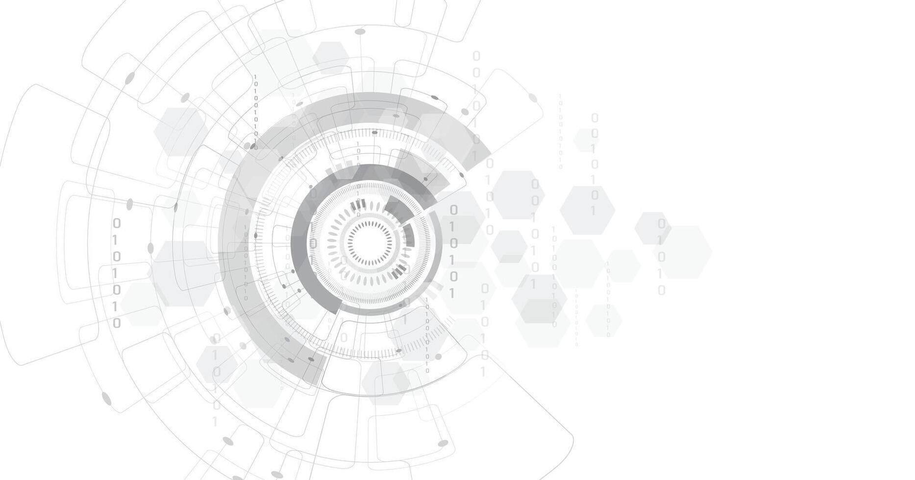Digital electric circuit circle on a white background . vector