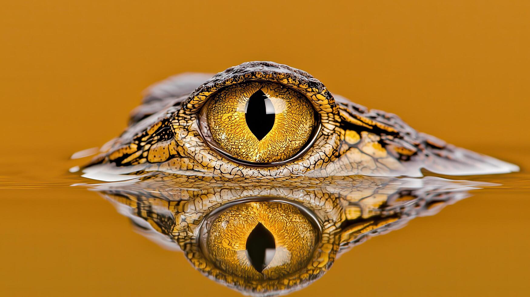 Close up of Alligator Eye in Water Reptile Texture Golden Eye Wildlife Photography photo