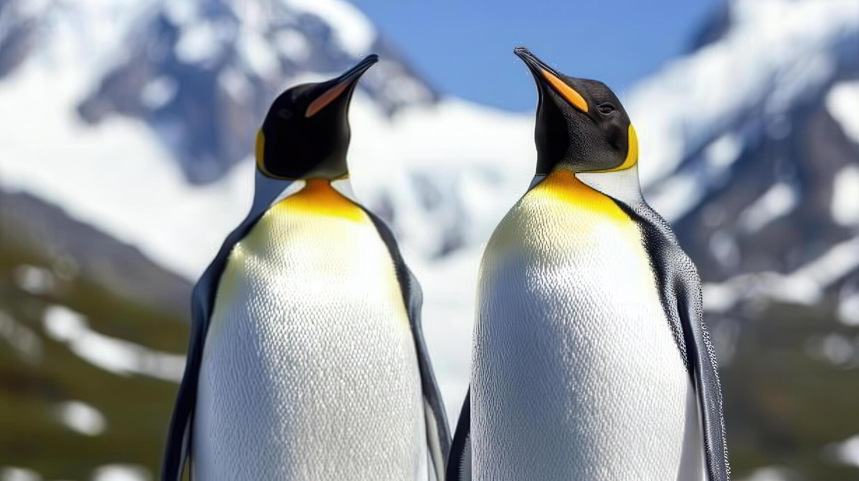 Majestic King Penguins in Antarctic Landscape Wildlife Photography photo