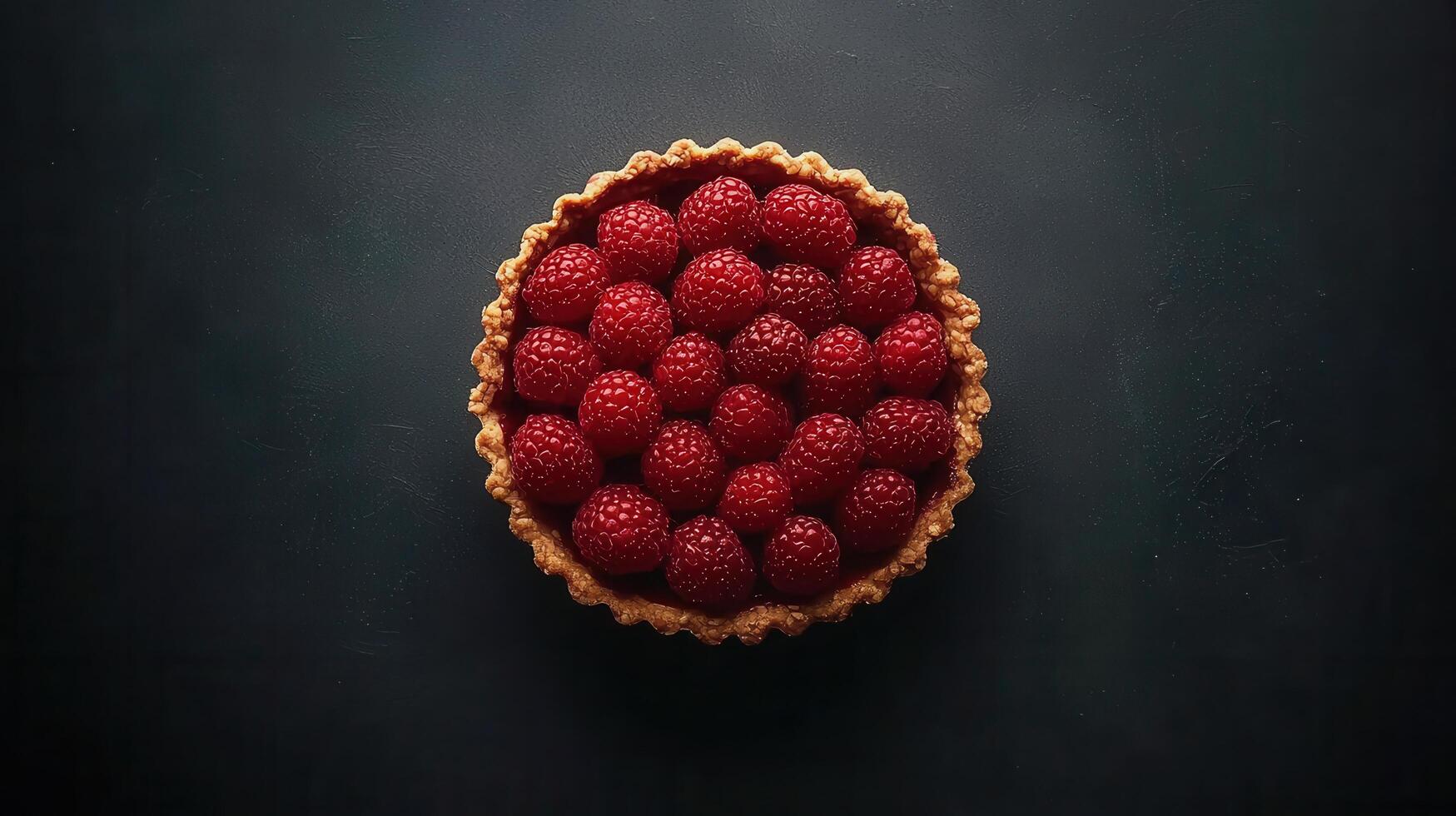 Delicious Raspberry Tart Sweet Pastry Dessert Overhead View Gourmet Food Photography photo