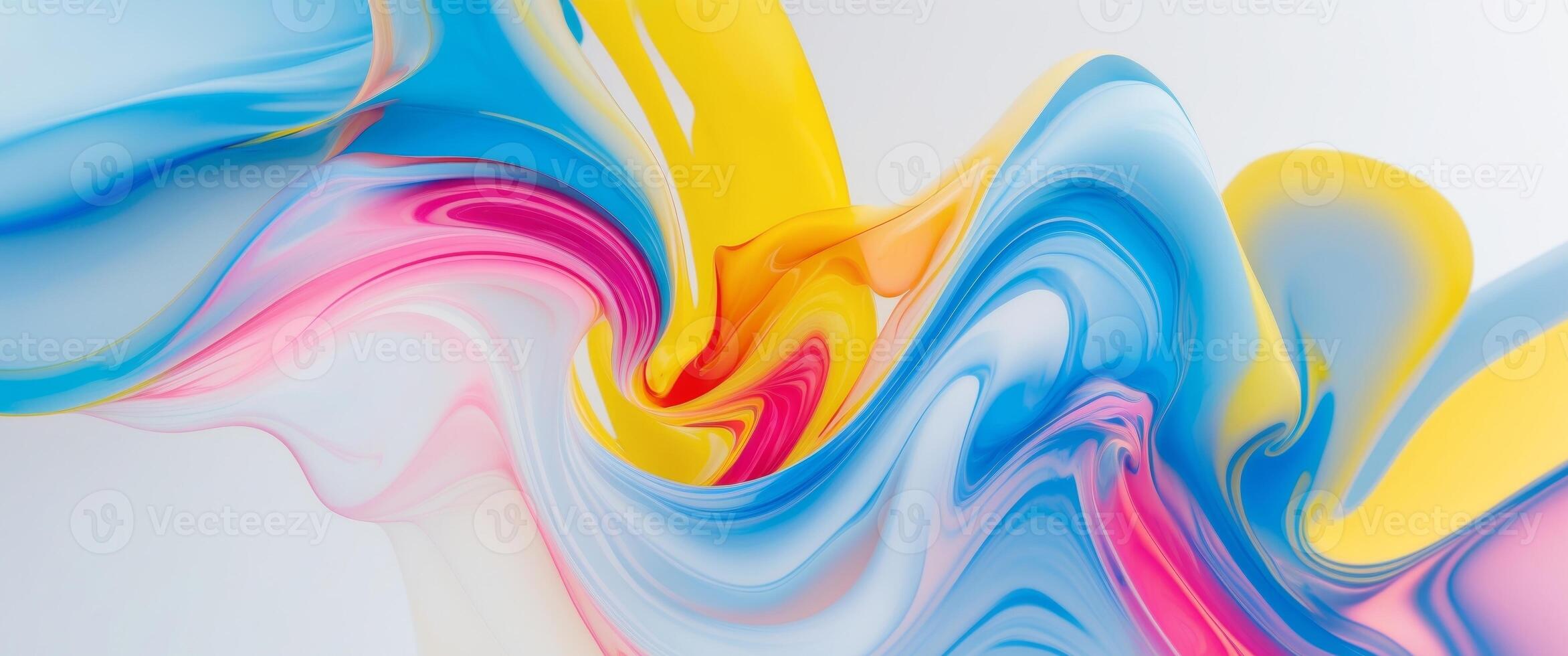 A vibrant and dynamic abstract image showcasing colorful liquid shapes swirling together. photo