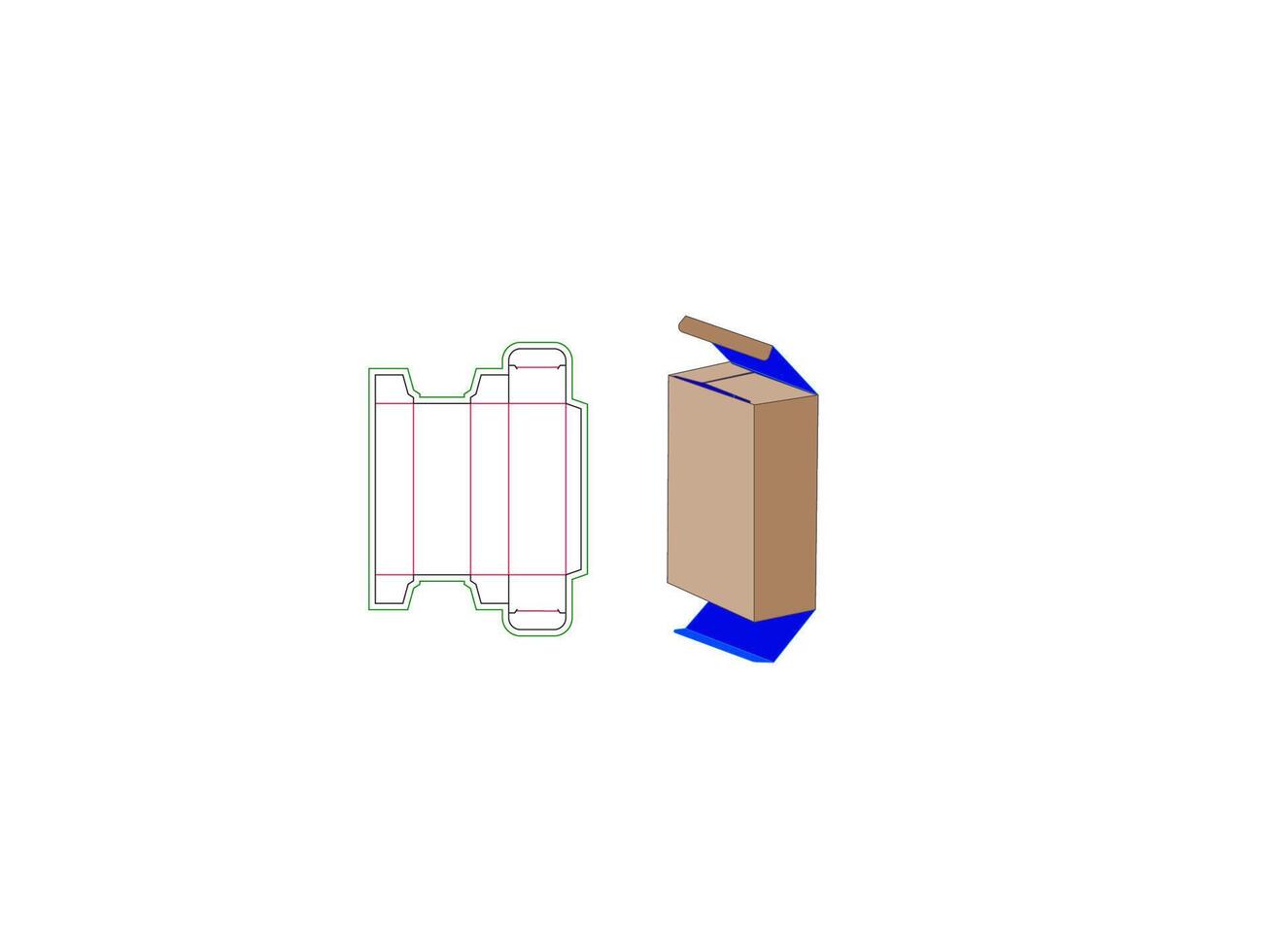 Straight Tuck end box dieline template 1.5x 1x 4.5 Inch vector