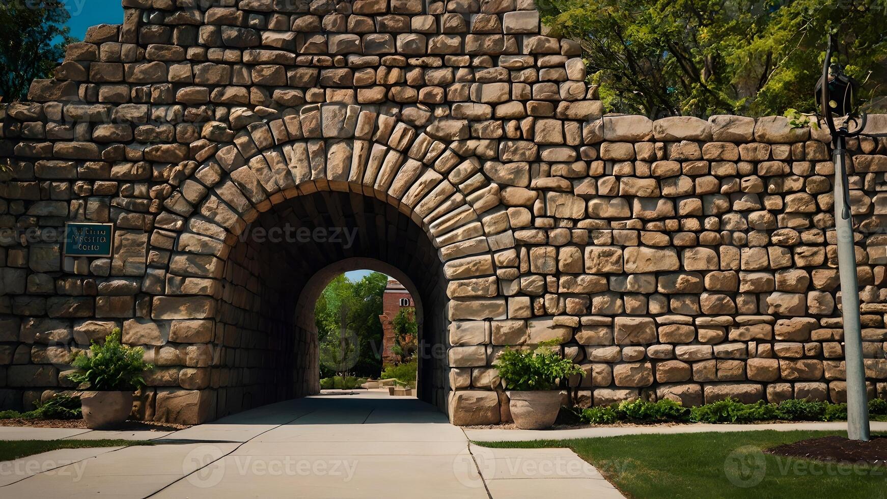 Serene Stone Archway Entrance to Tranquil Pathway photo