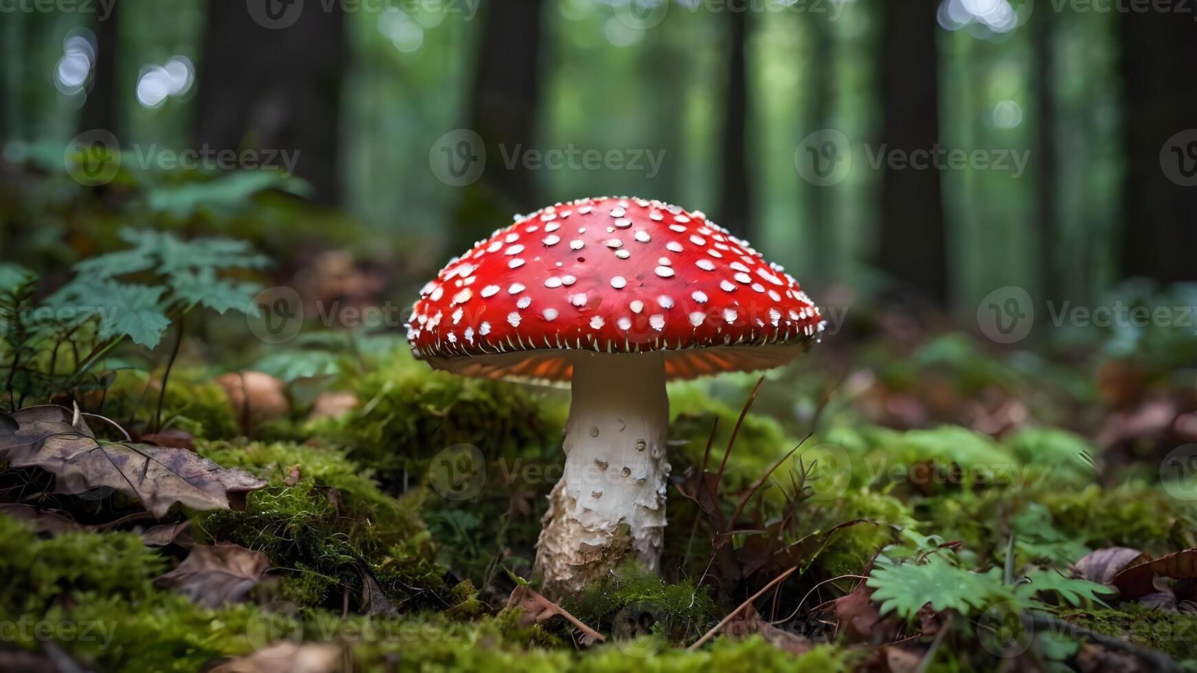 Enchanting Fly Agaric Mushroom in a Mystical Forest photo
