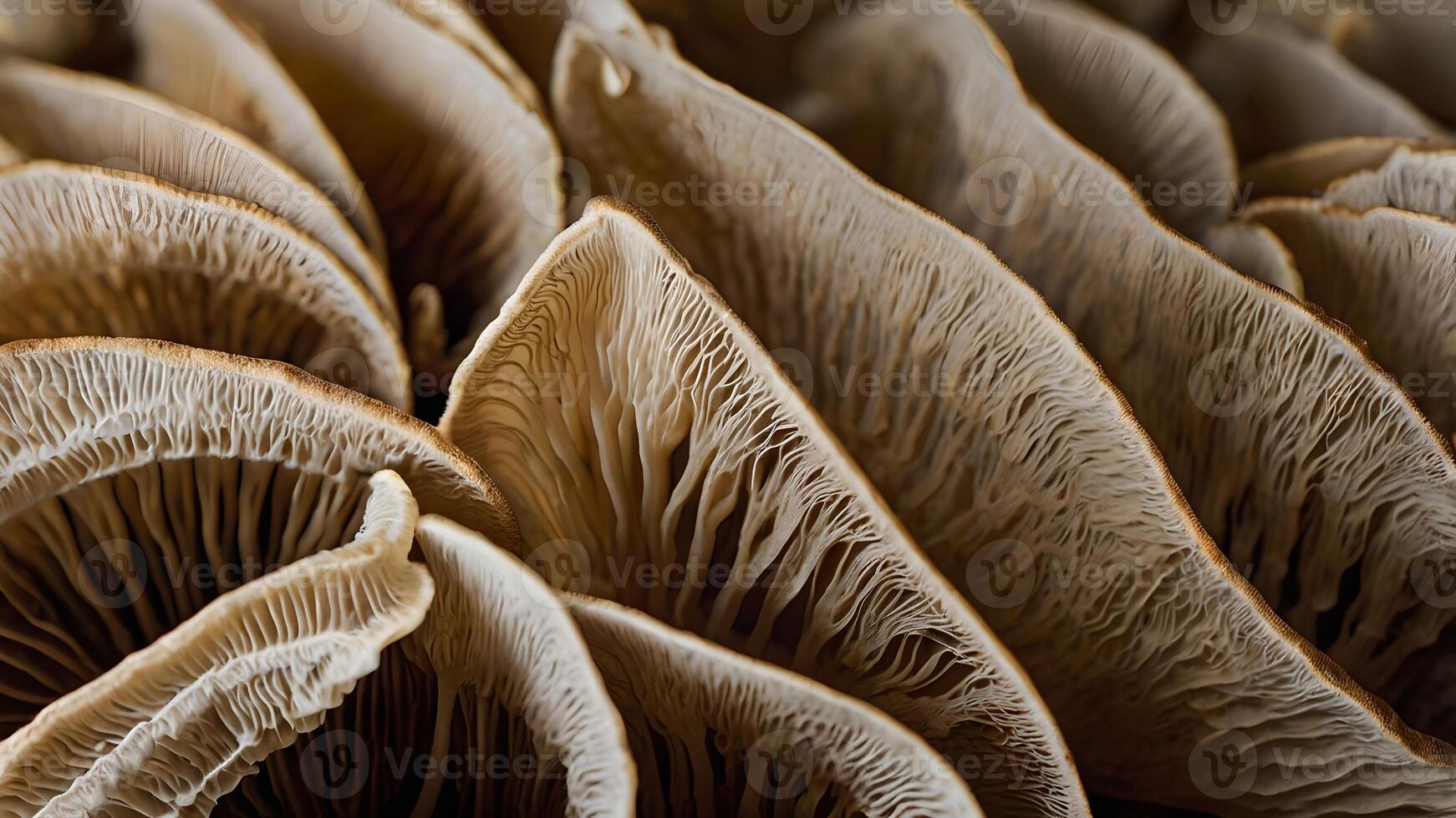 Delicate Mushroom Gills Close Up photo