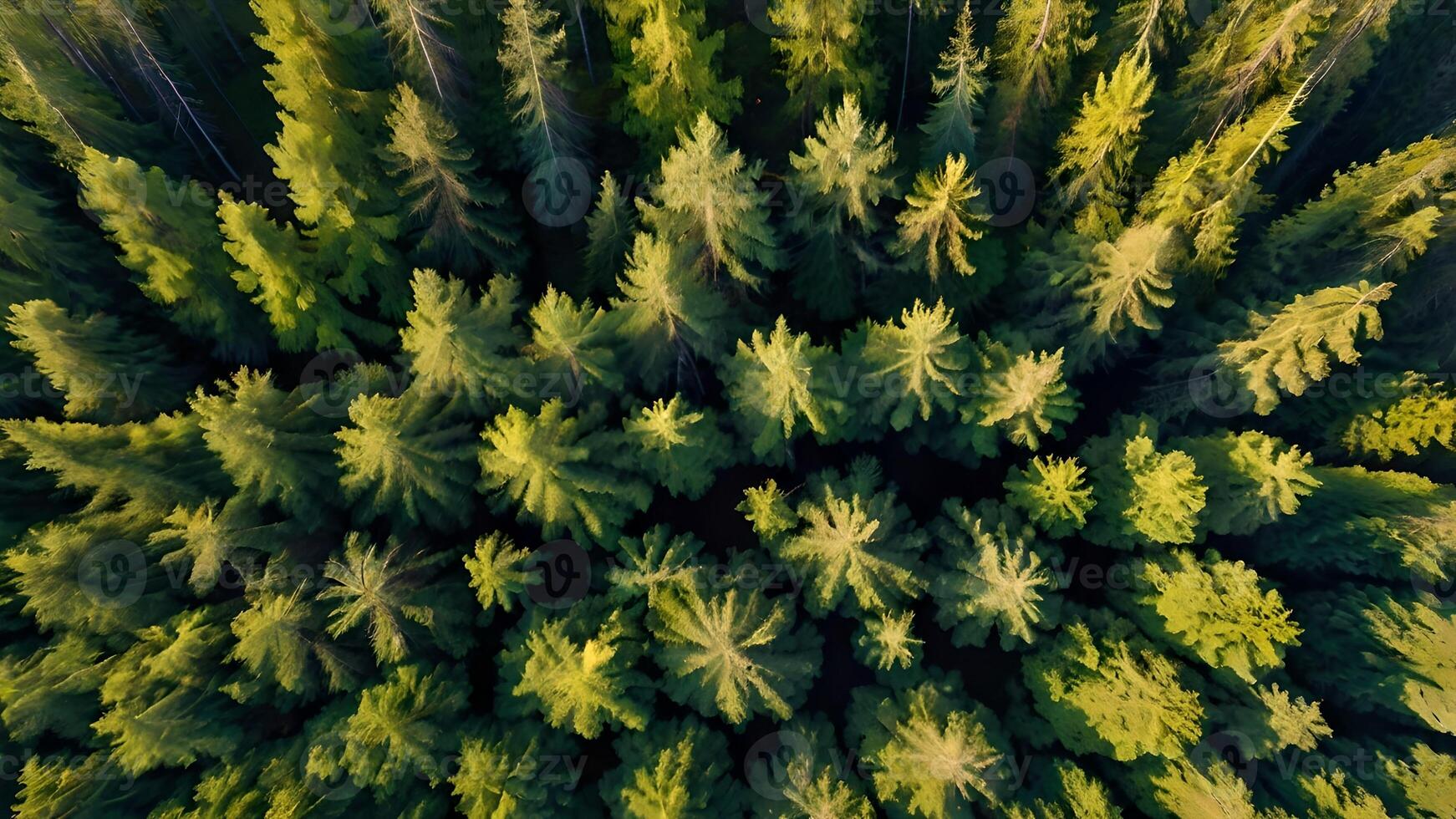 Aerial View of Lush Green Finnish Forest in Summer photo