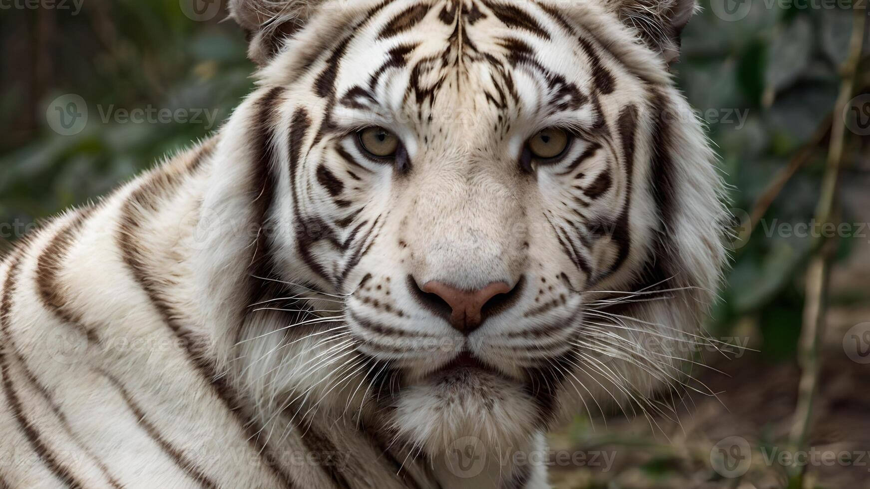 Majestic White Bengal Tiger Close Up photo