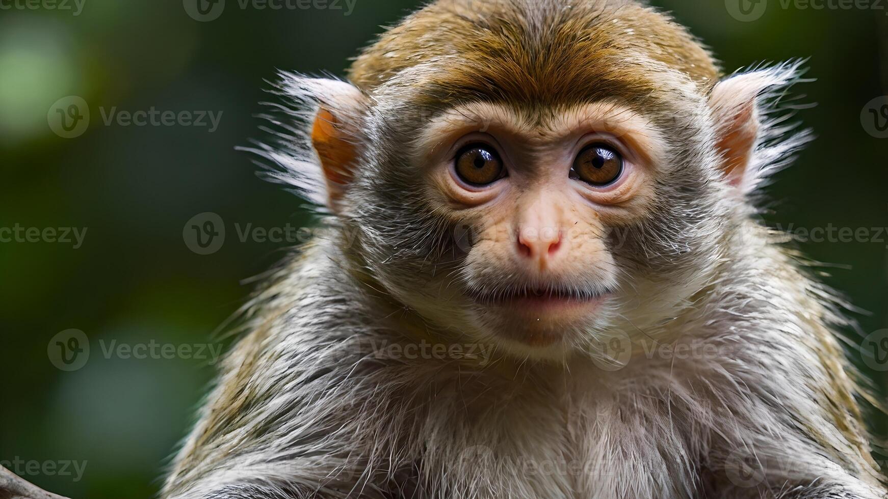 Adorable Squirrel Monkey in Ecuadorian Rainforest photo