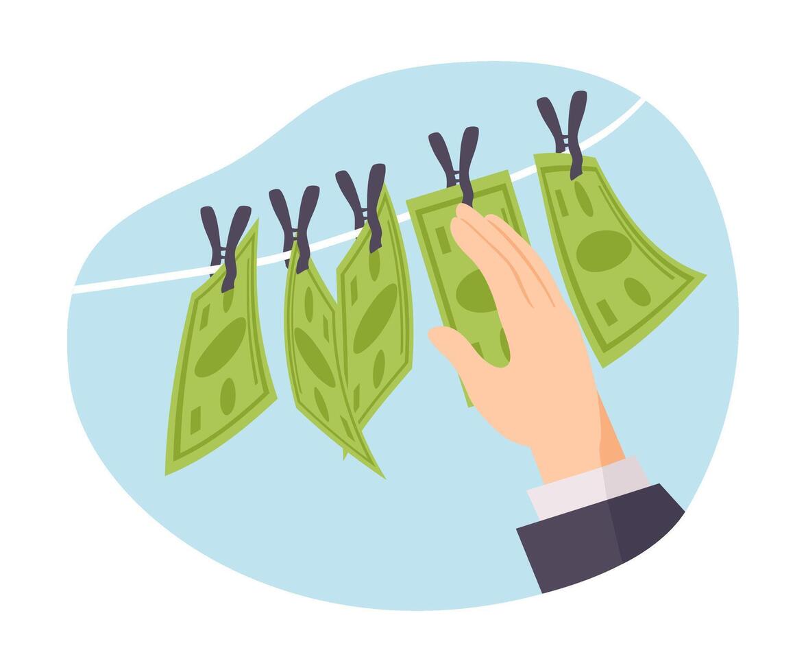 illustration of money laundering isolated on white background vector