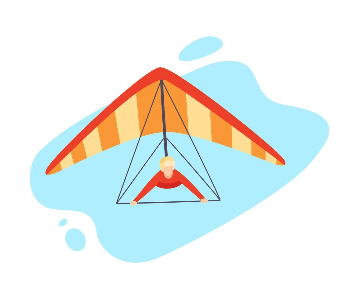 Hang gliding character illustration isolated on white background. vector