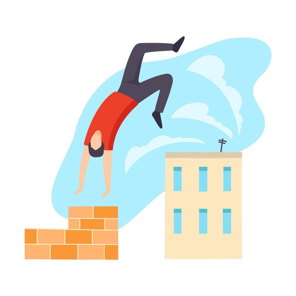 Parkour practitioner illustration flat illustration isolated on white background. vector
