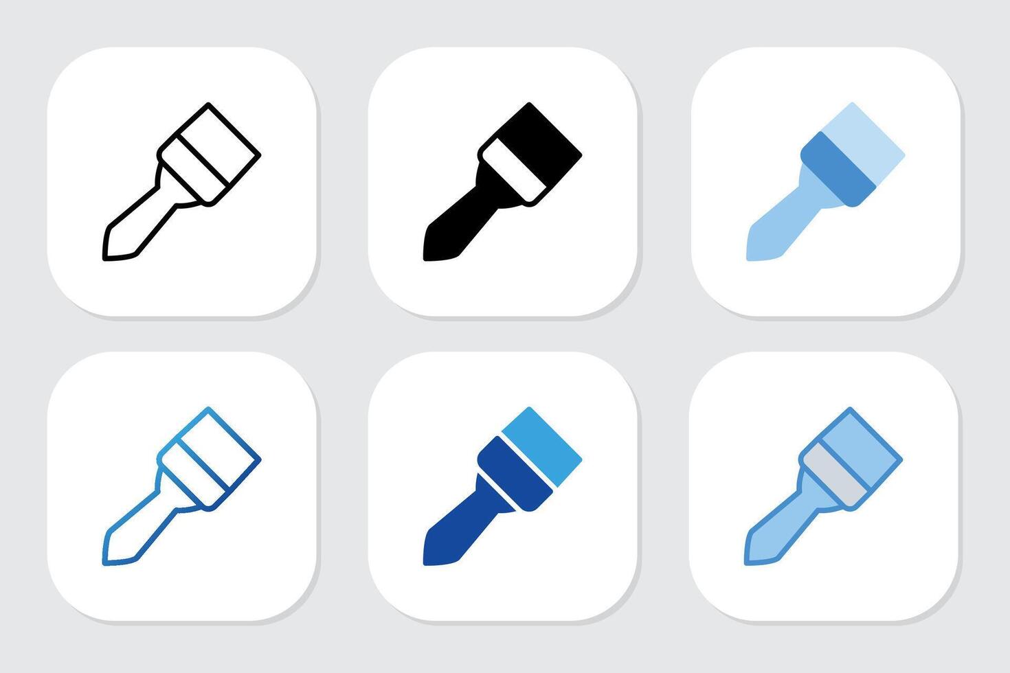 paintbrush icons with various design style vector