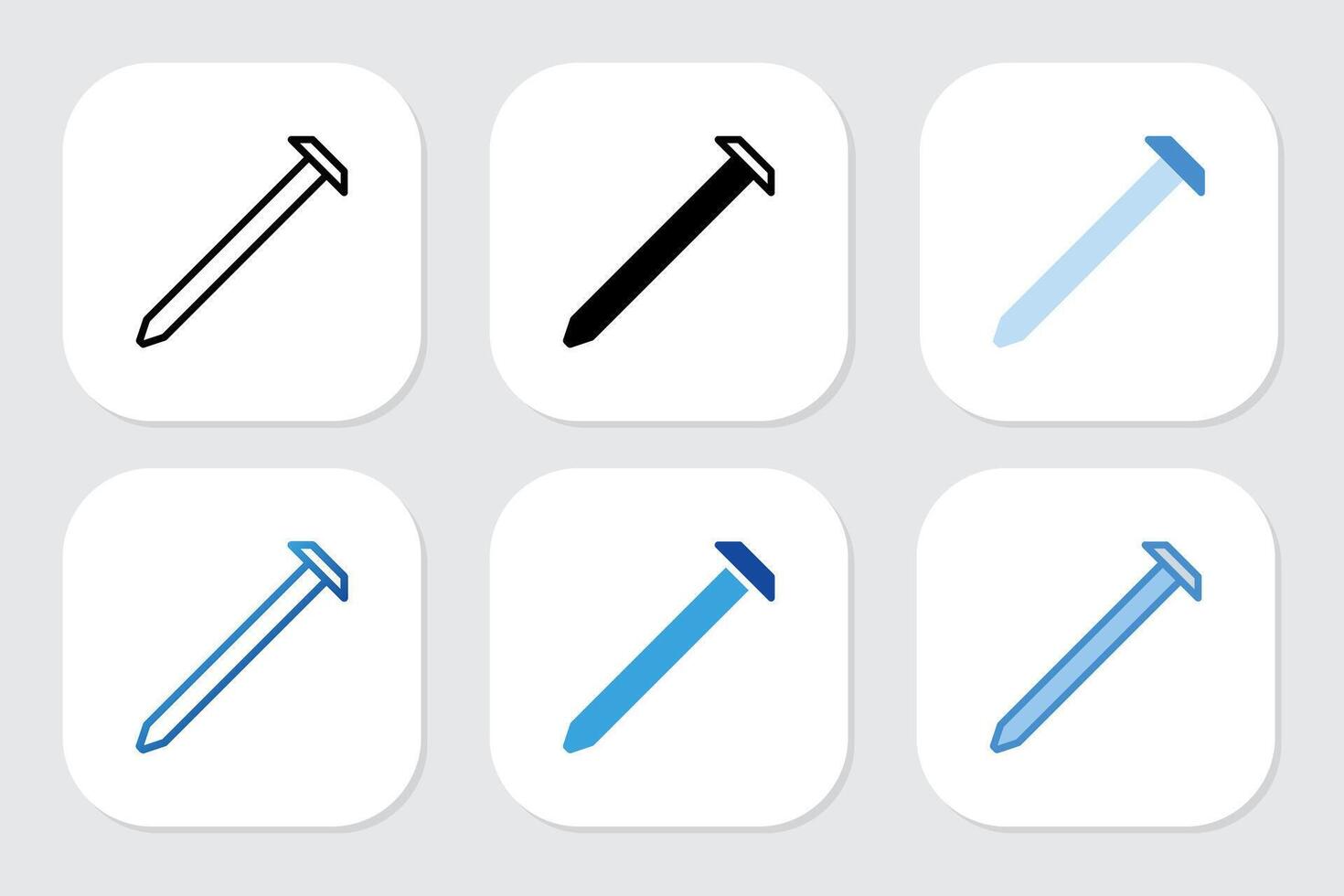 bolt icons with various design styles vector