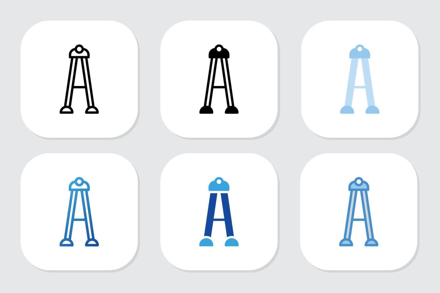 stair icons with various design styles vector