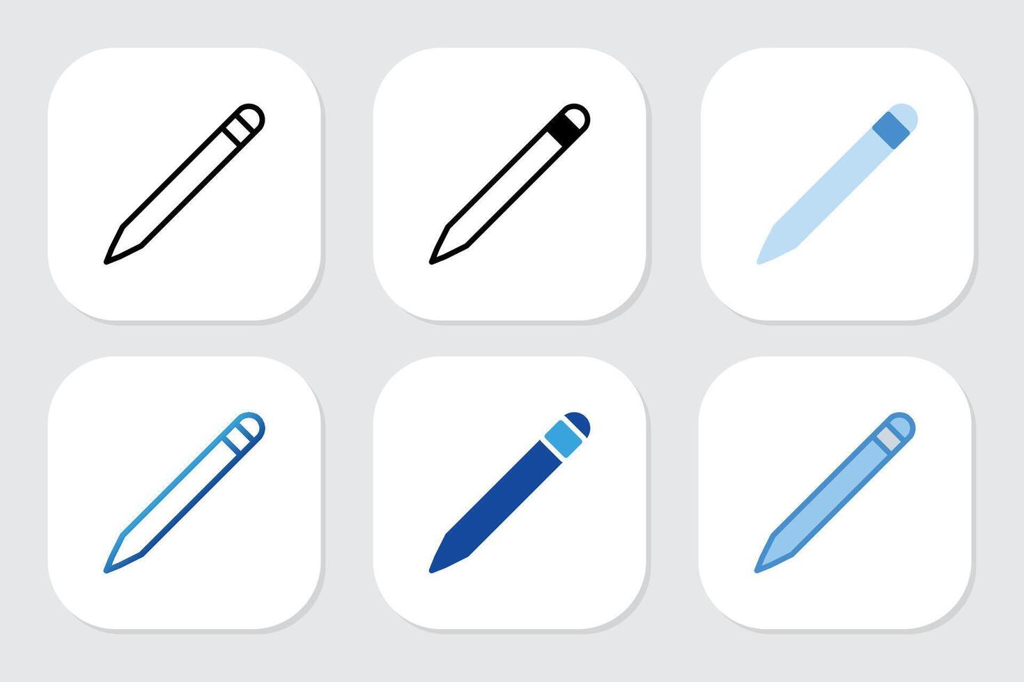 pencil icons with various design style vector