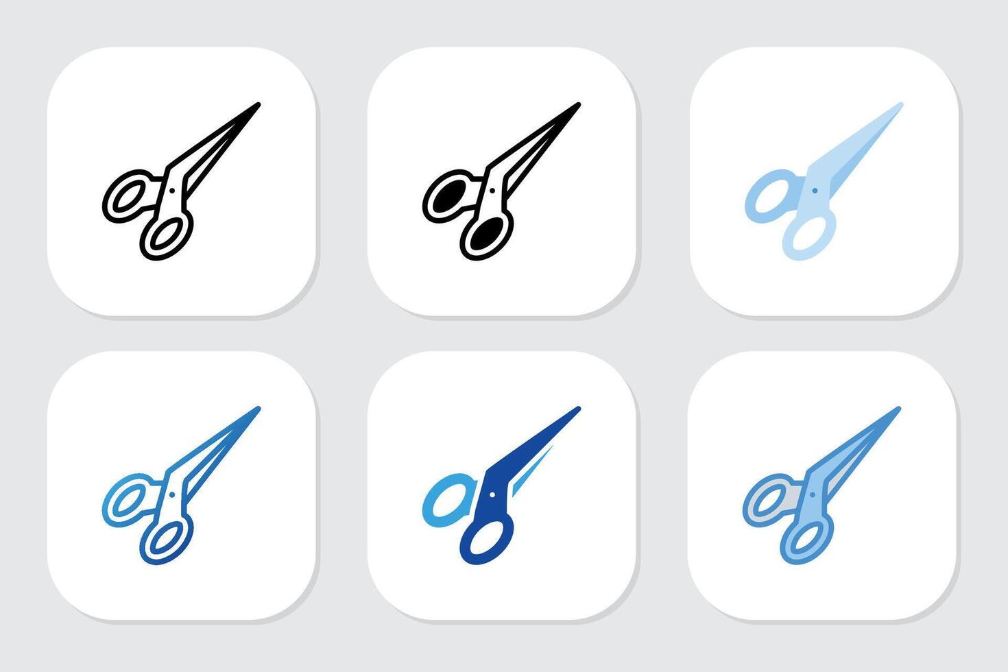 scissors icons with various design style vector