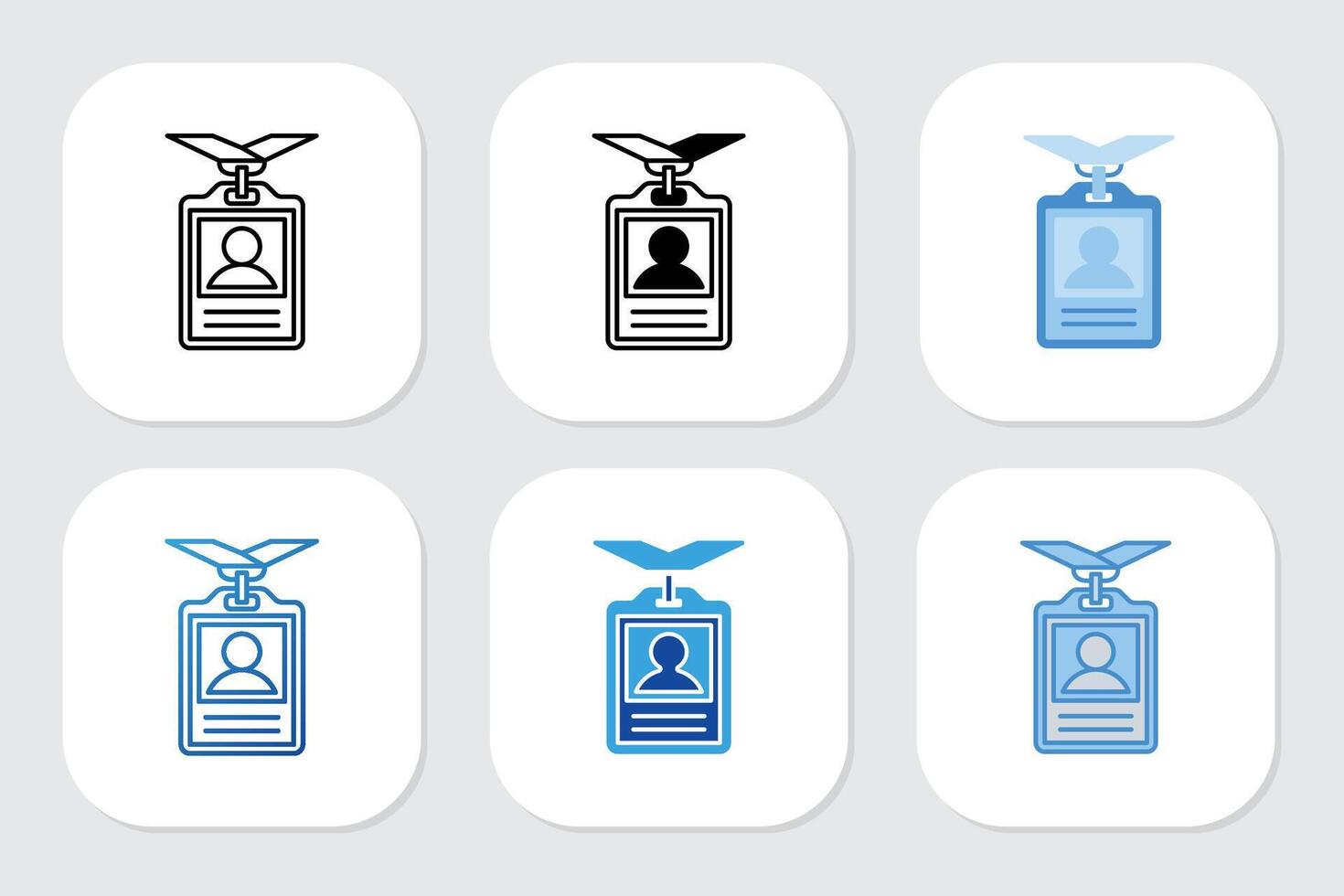 id card icons with various design styles vector