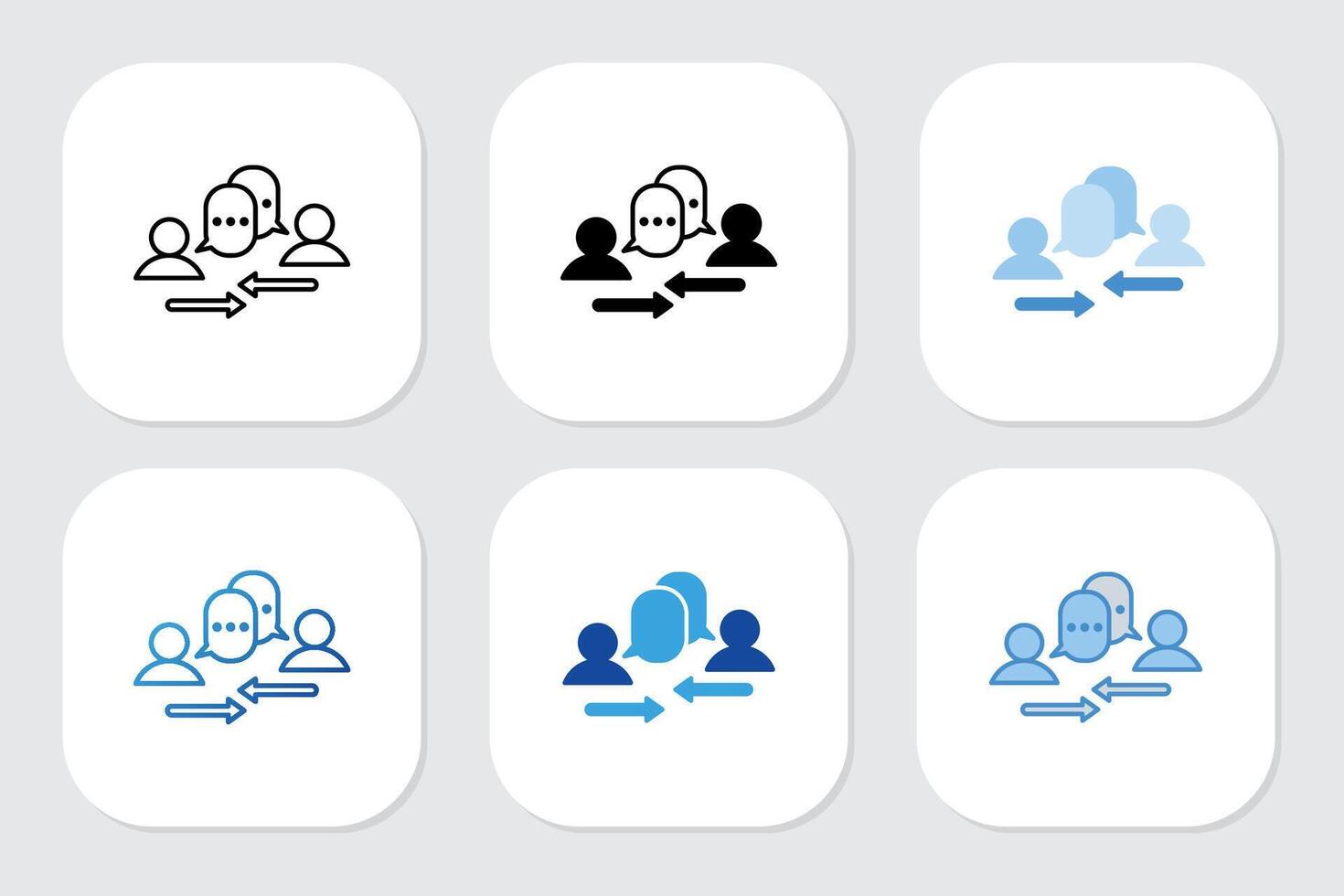 chat icons with various design styles vector