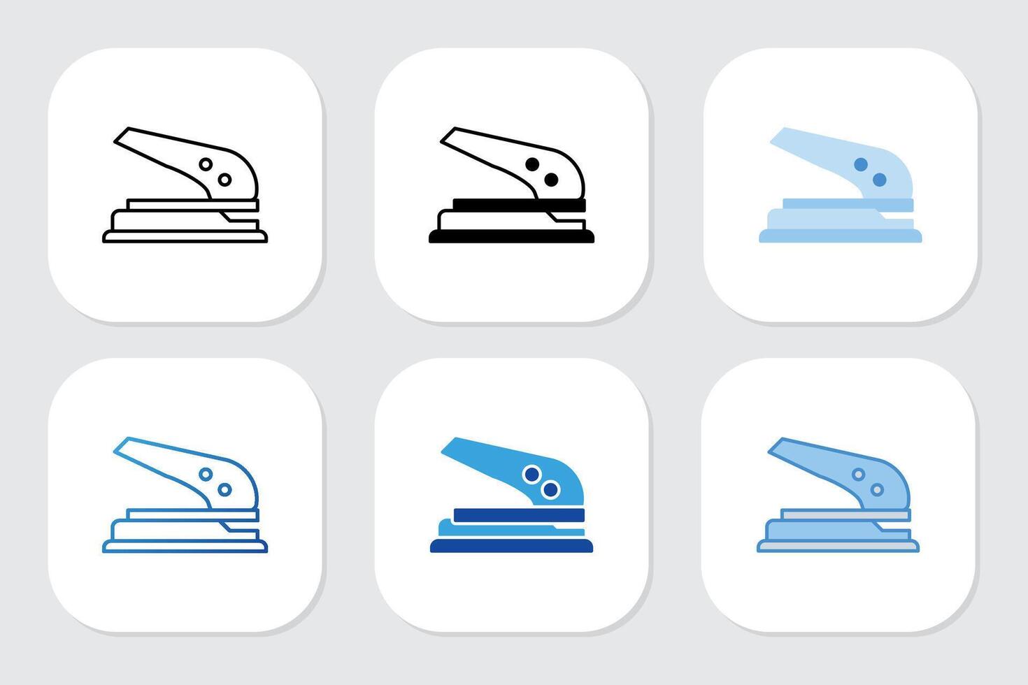 paper hole puncher icons with various design styles vector