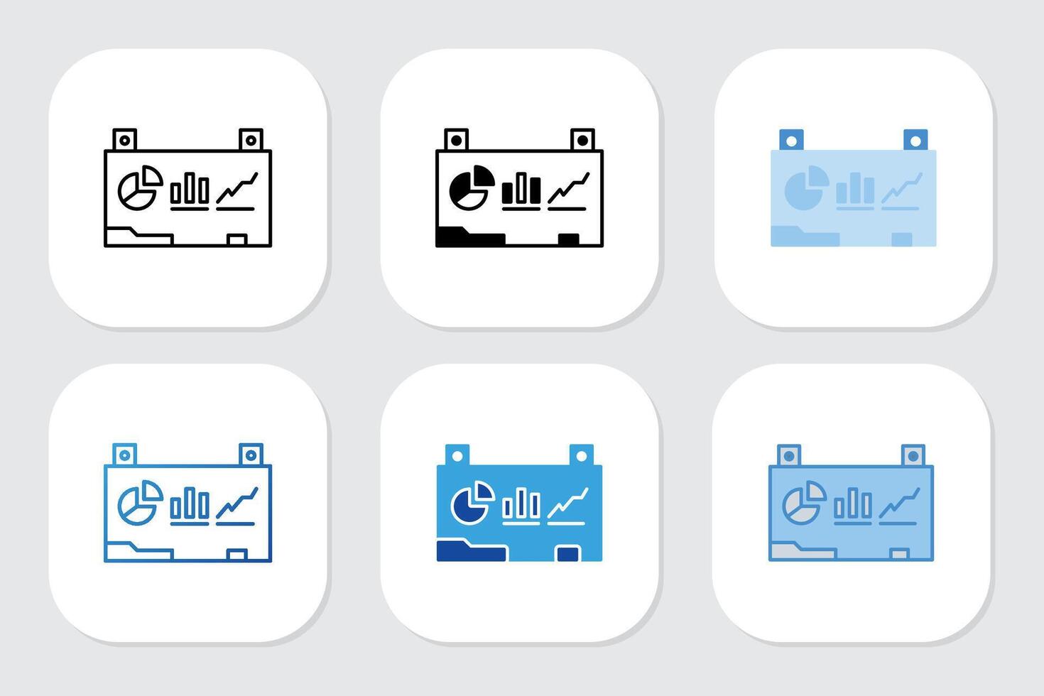 whiteboard icons with various design styles vector