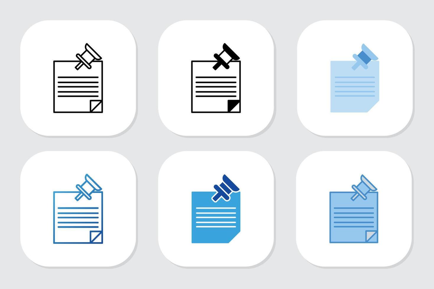 pin note icons with various design styles vector